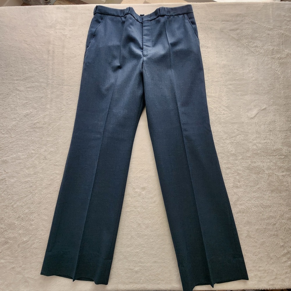 Air Force Trousers Mens 38 Blue Wool Blend Military Uniform Vintage 1986 Pants